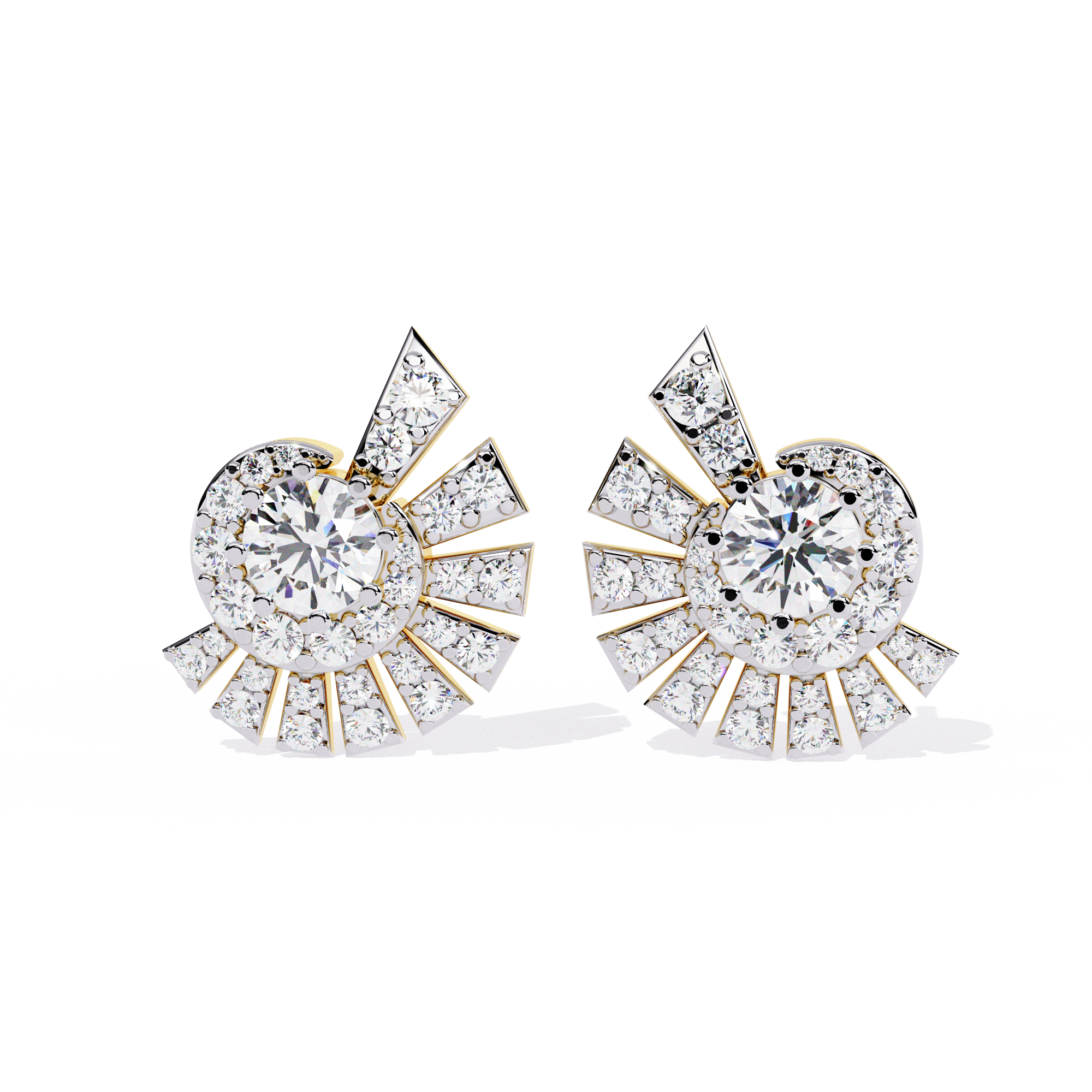 Buy Celestial Burst Natural Diamond Earrings |Solitairekart